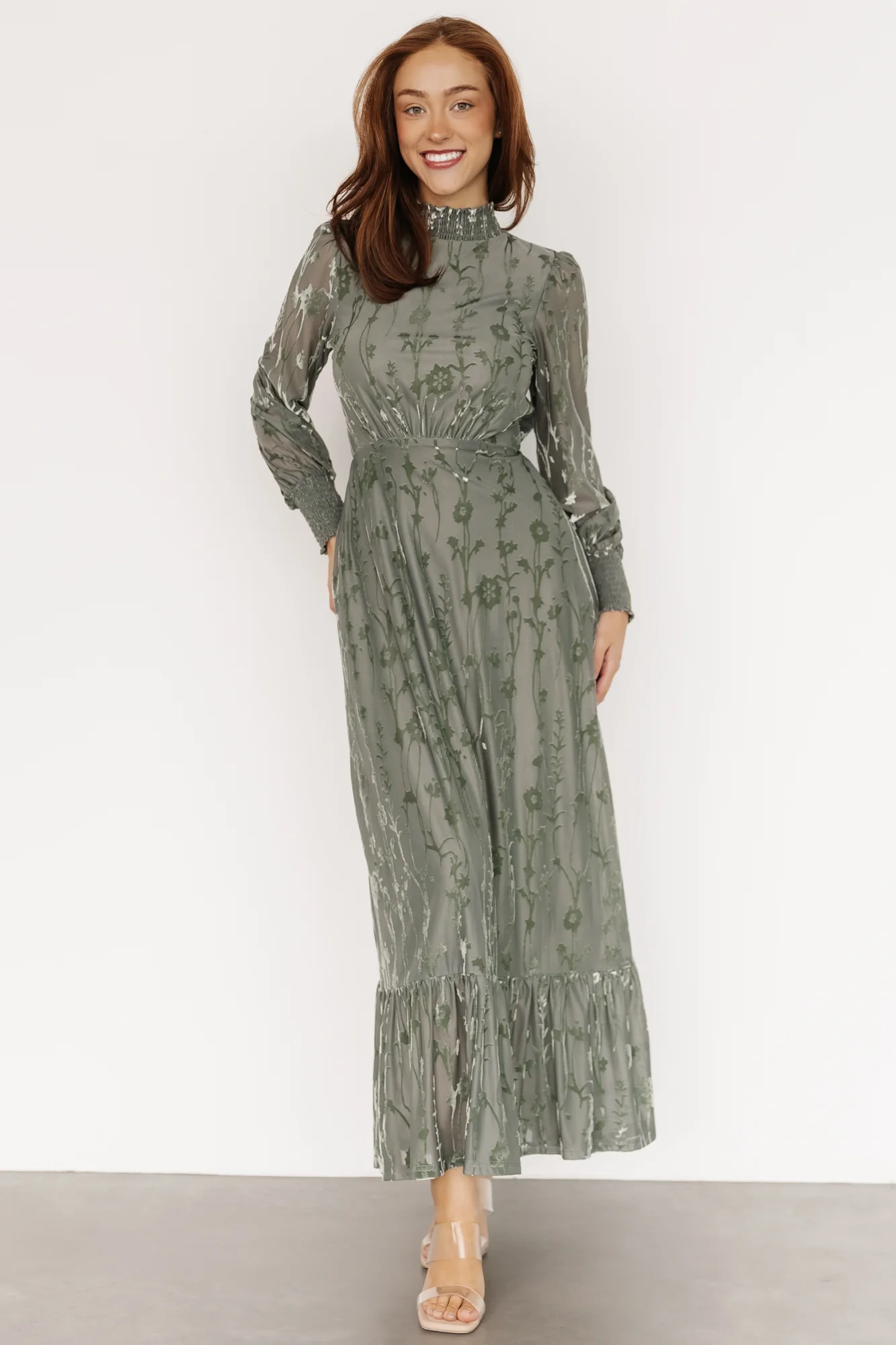 Penelope Velvet Maxi Dress | Sage