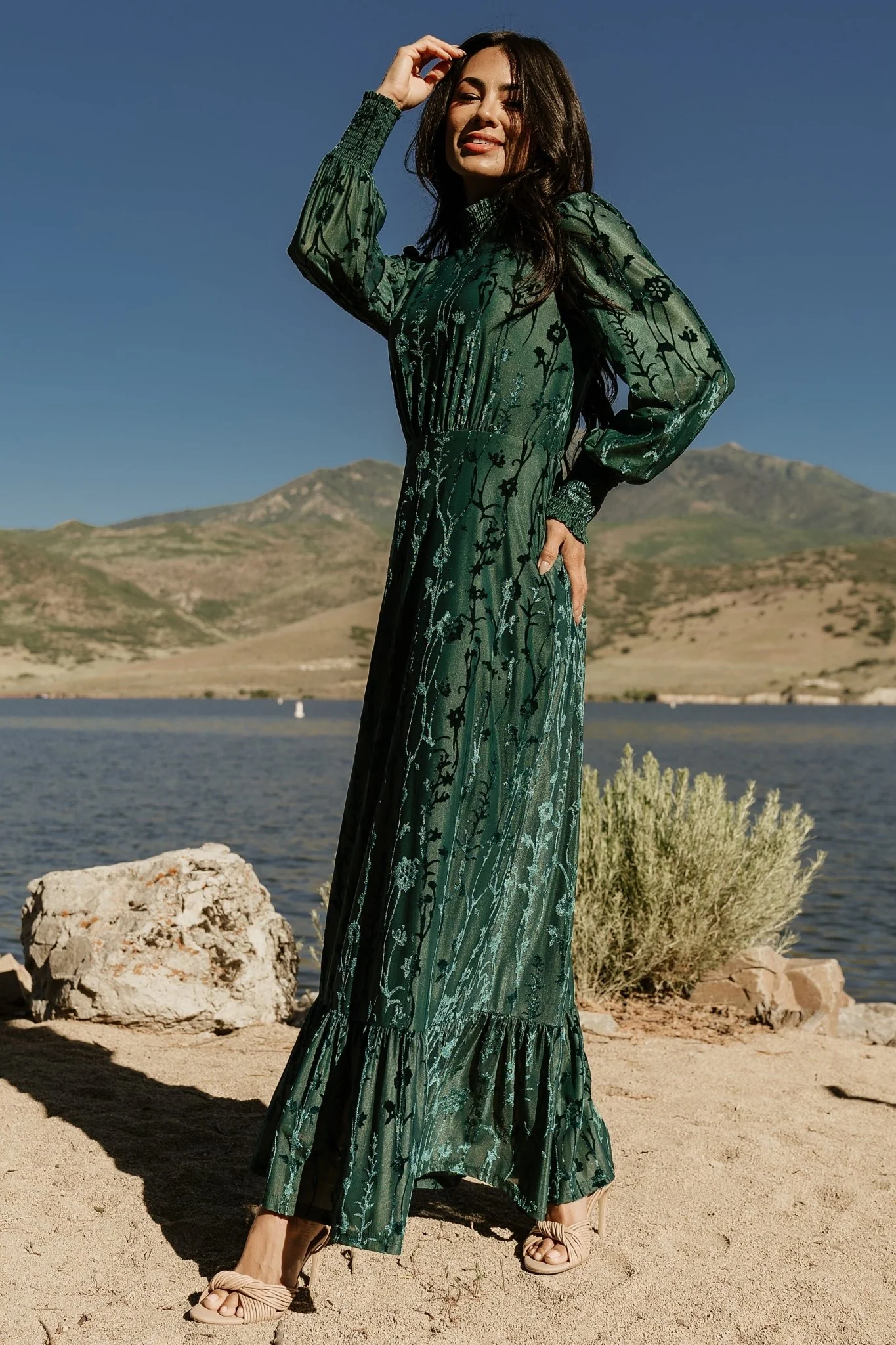 Penelope Velvet Maxi Dress | Emerald