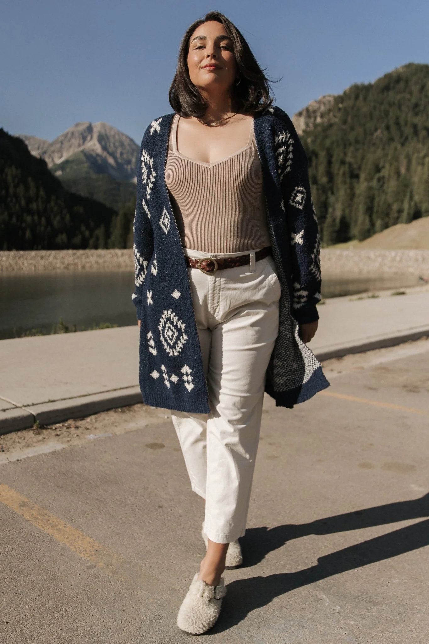 Missoula Oversized Cardigan | Navy + Ivory