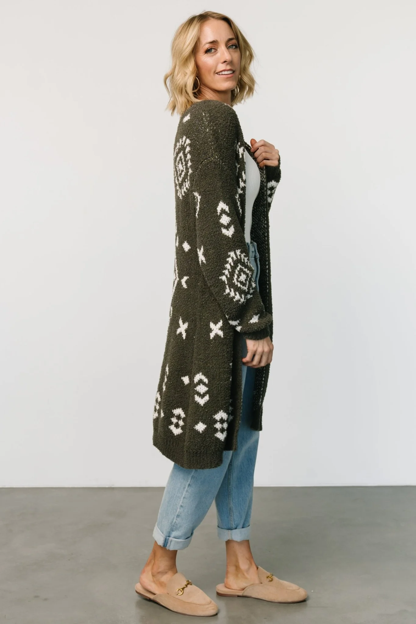 Missoula Oversized Cardigan | Olive + Off White