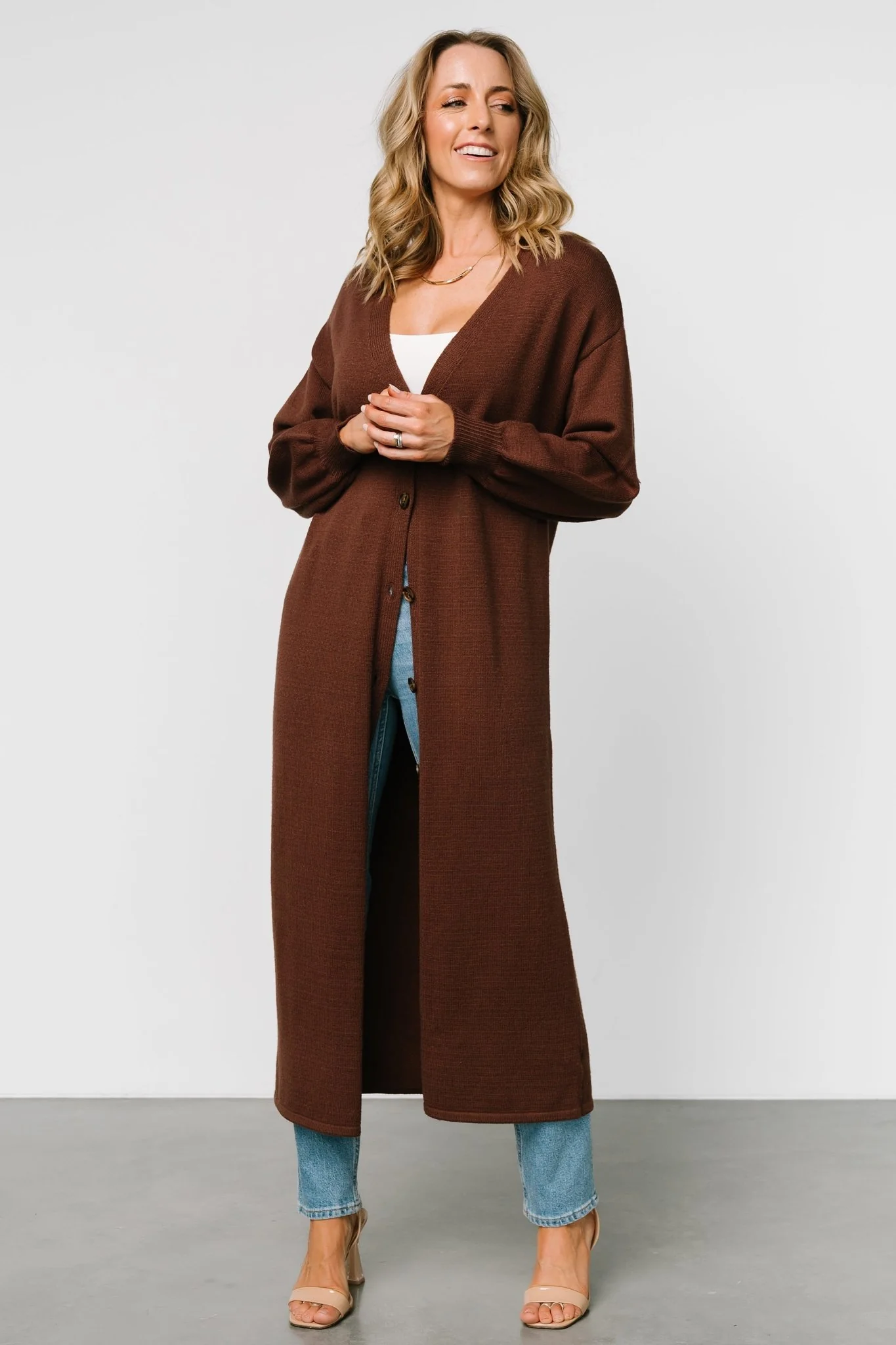 Ethel Long Cardigan | Dark Brown
