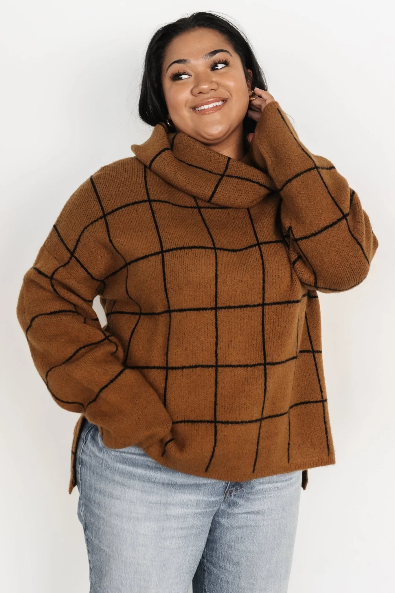 Birmingham Funnel Neck Sweater | Brown