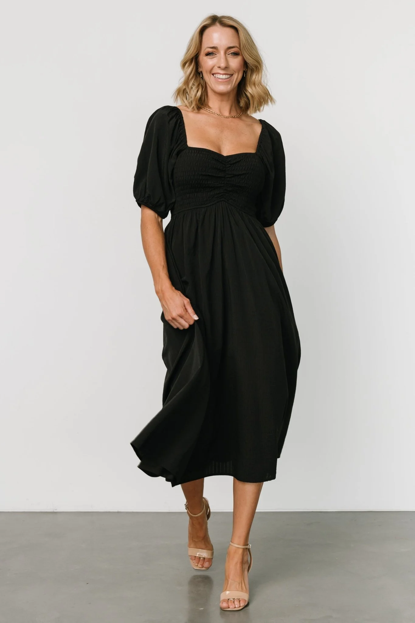 Stefania Midi Dress | Black
