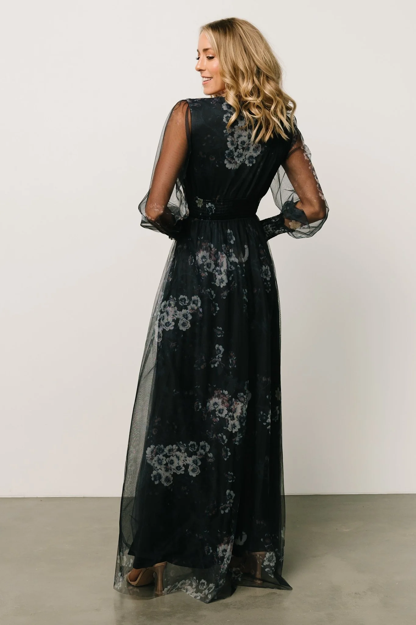 Layla Tulle Maxi Dress | Navy Multi