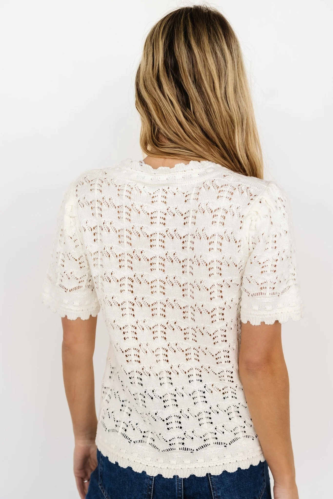 Serenity Knit Sweater Top | Cream