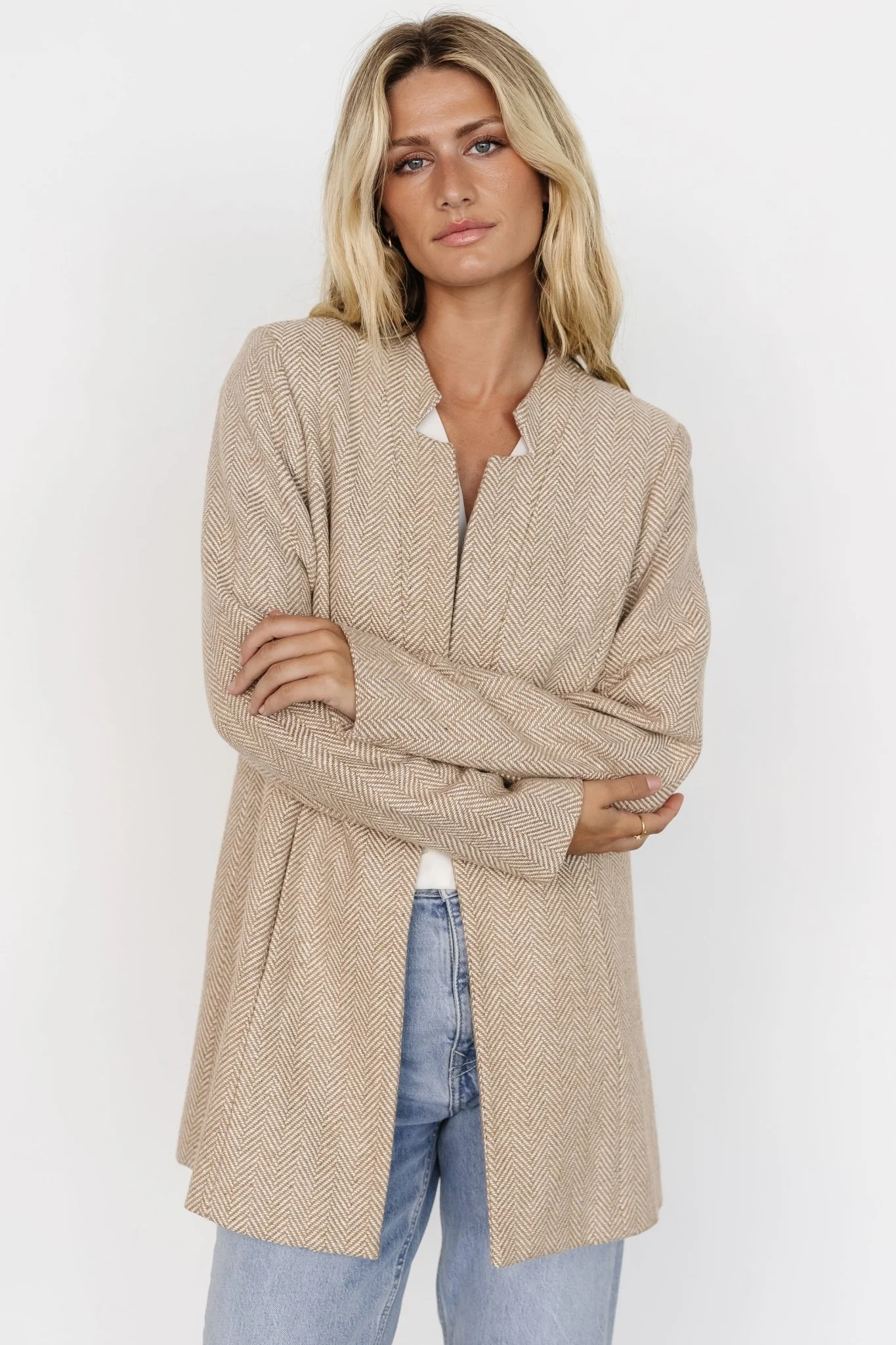 Stratford Open Front Blazer | Natural