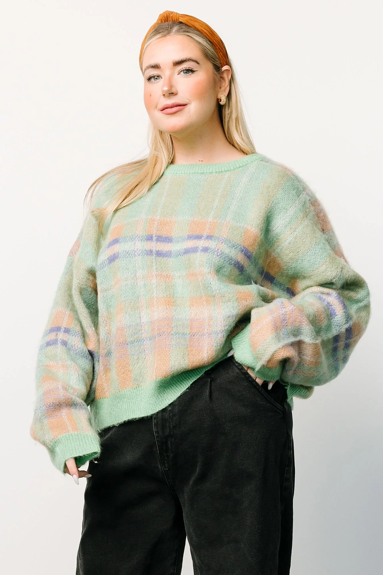 Brentridge Plaid Sweater | Green Multi