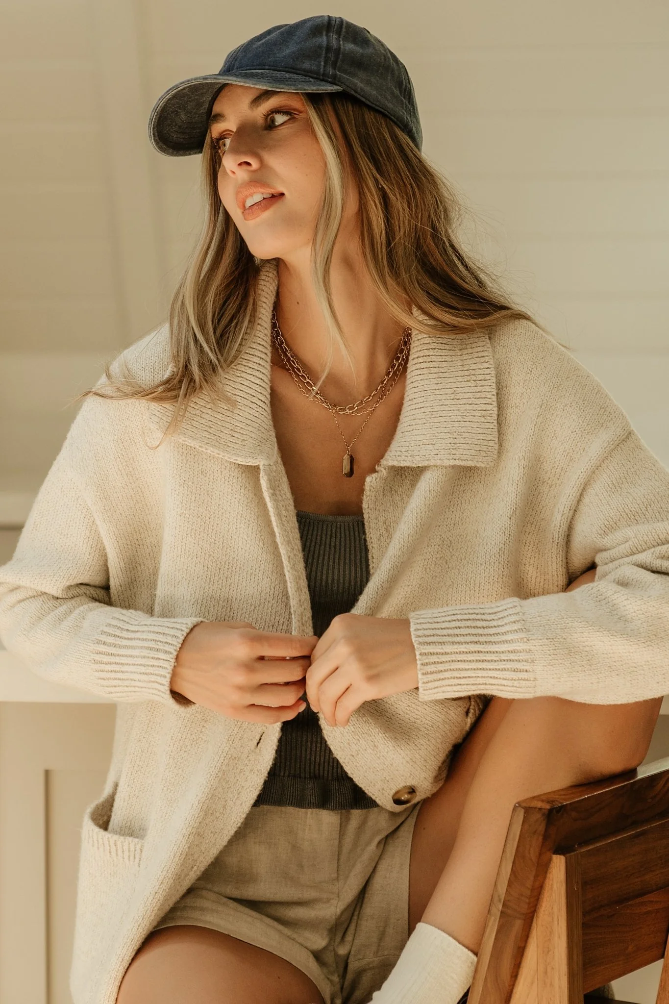 Ontario Long Button Cardigan | Oatmeal