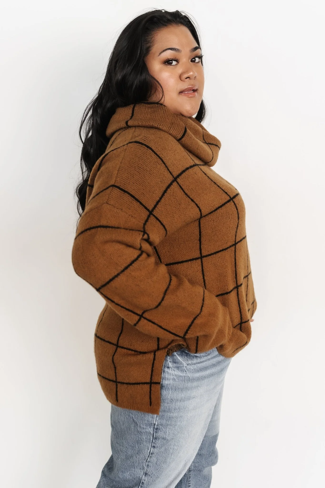 Birmingham Funnel Neck Sweater | Brown