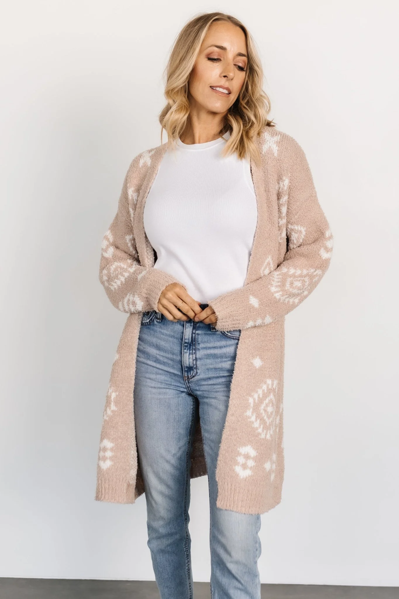 Missoula Oversized Cardigan | Sand + Off White