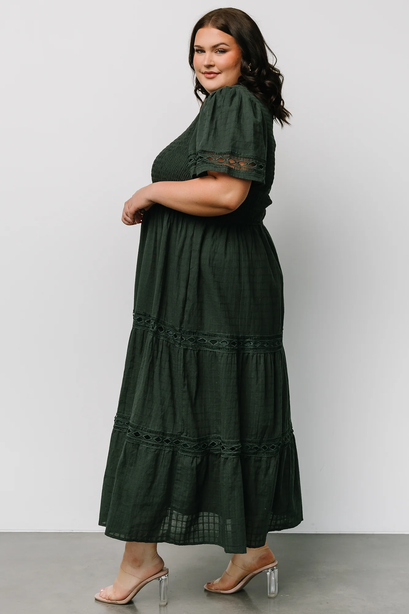 Loveland Geo Lace Maxi Dress | Dark Green