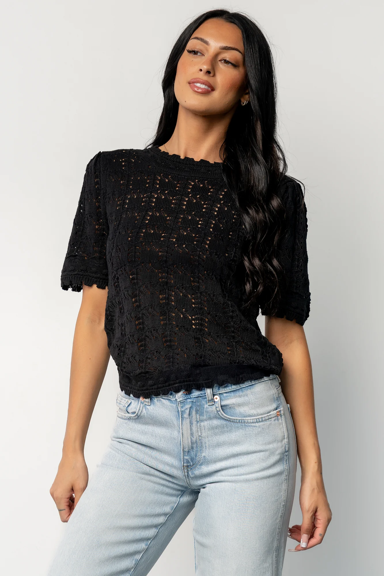 Serenity Knit Sweater Top | Black