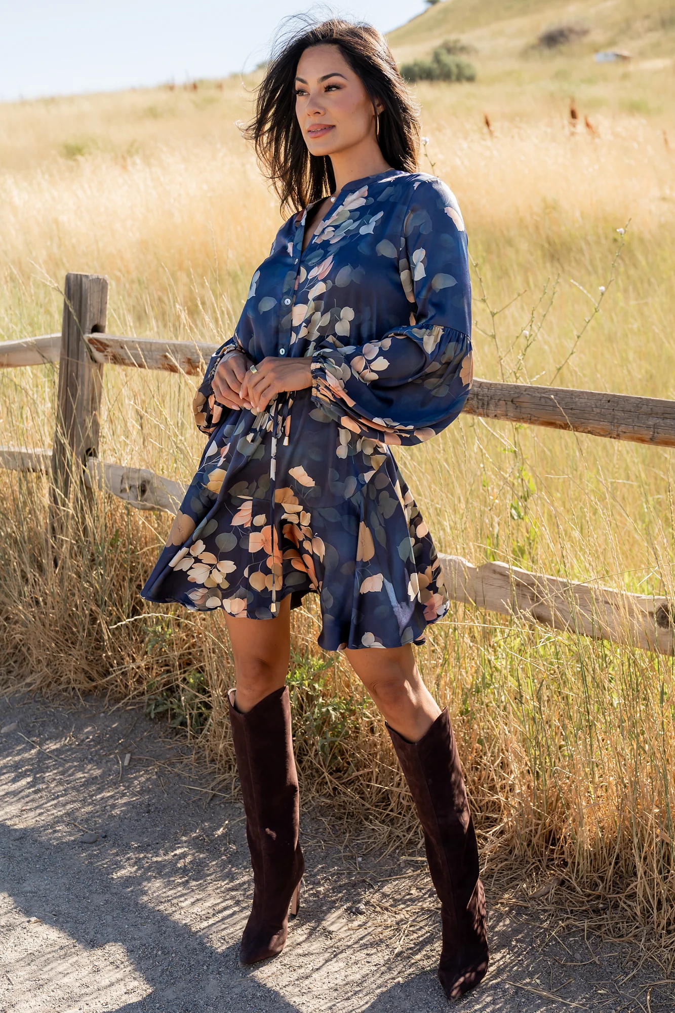 Venice Short Dress | Navy + Multi Floral