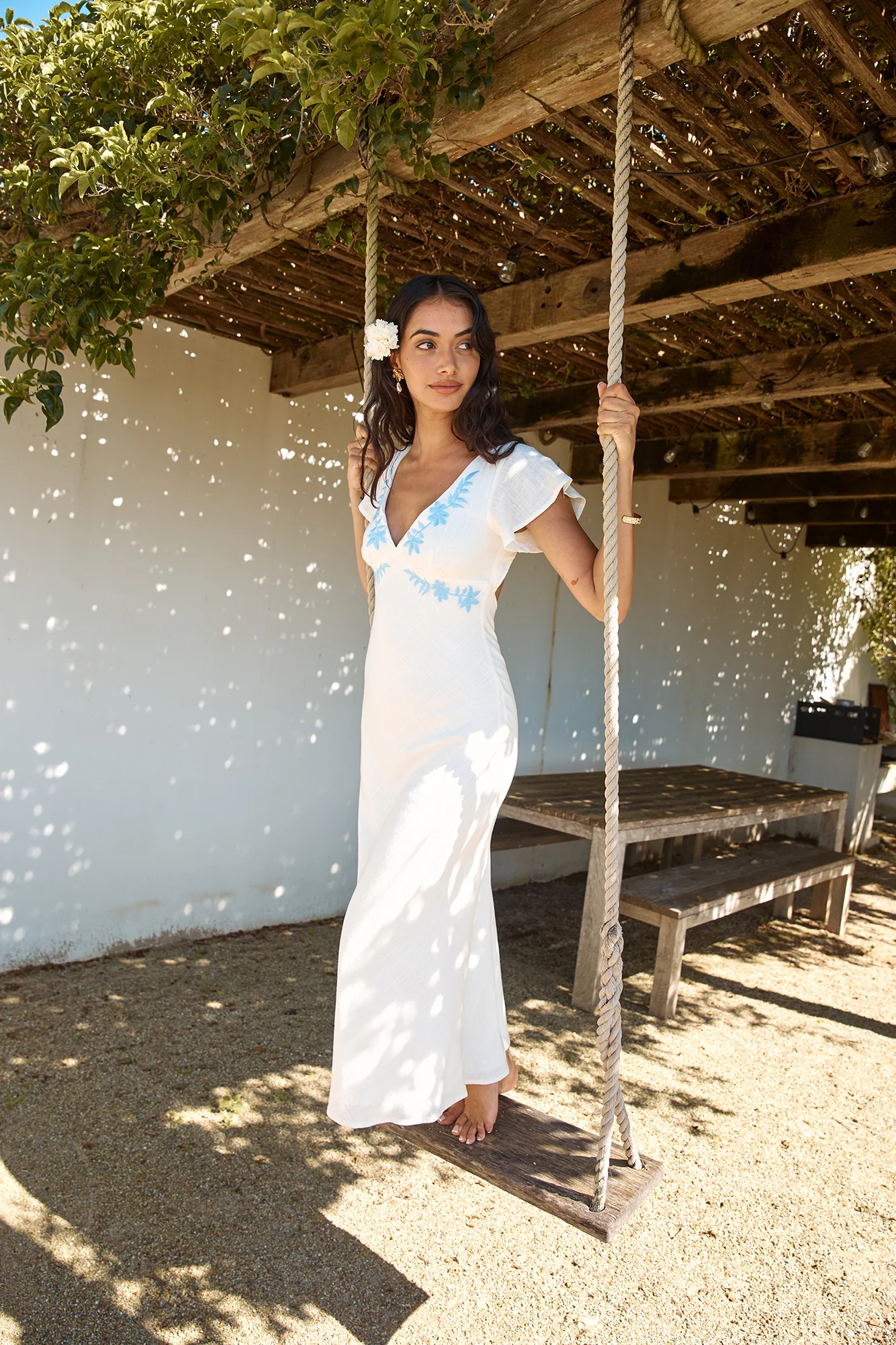 Sweetest Dreams Linen Maxi Dress White