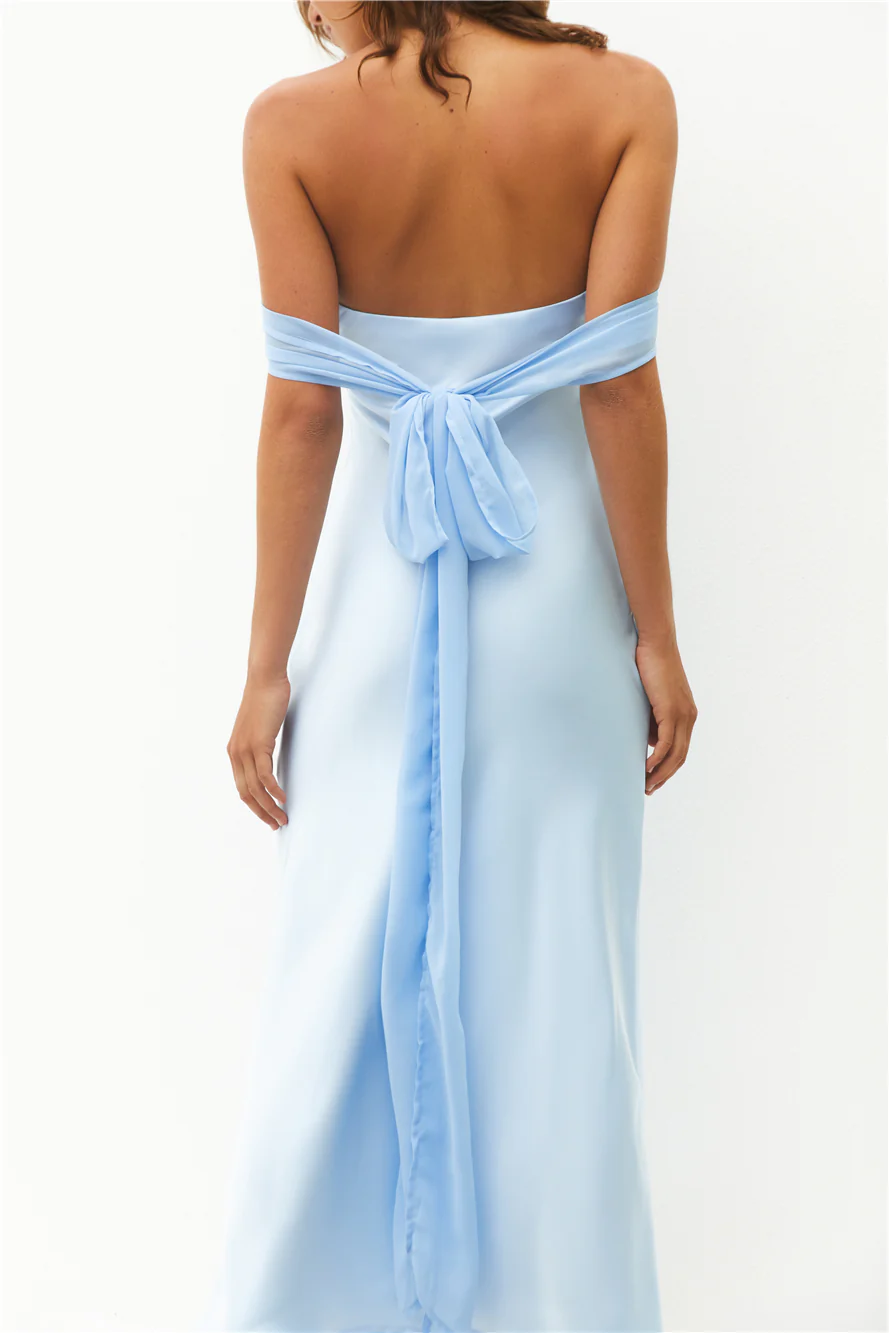 Cleo Cove Strapless Maxi Dress Blue