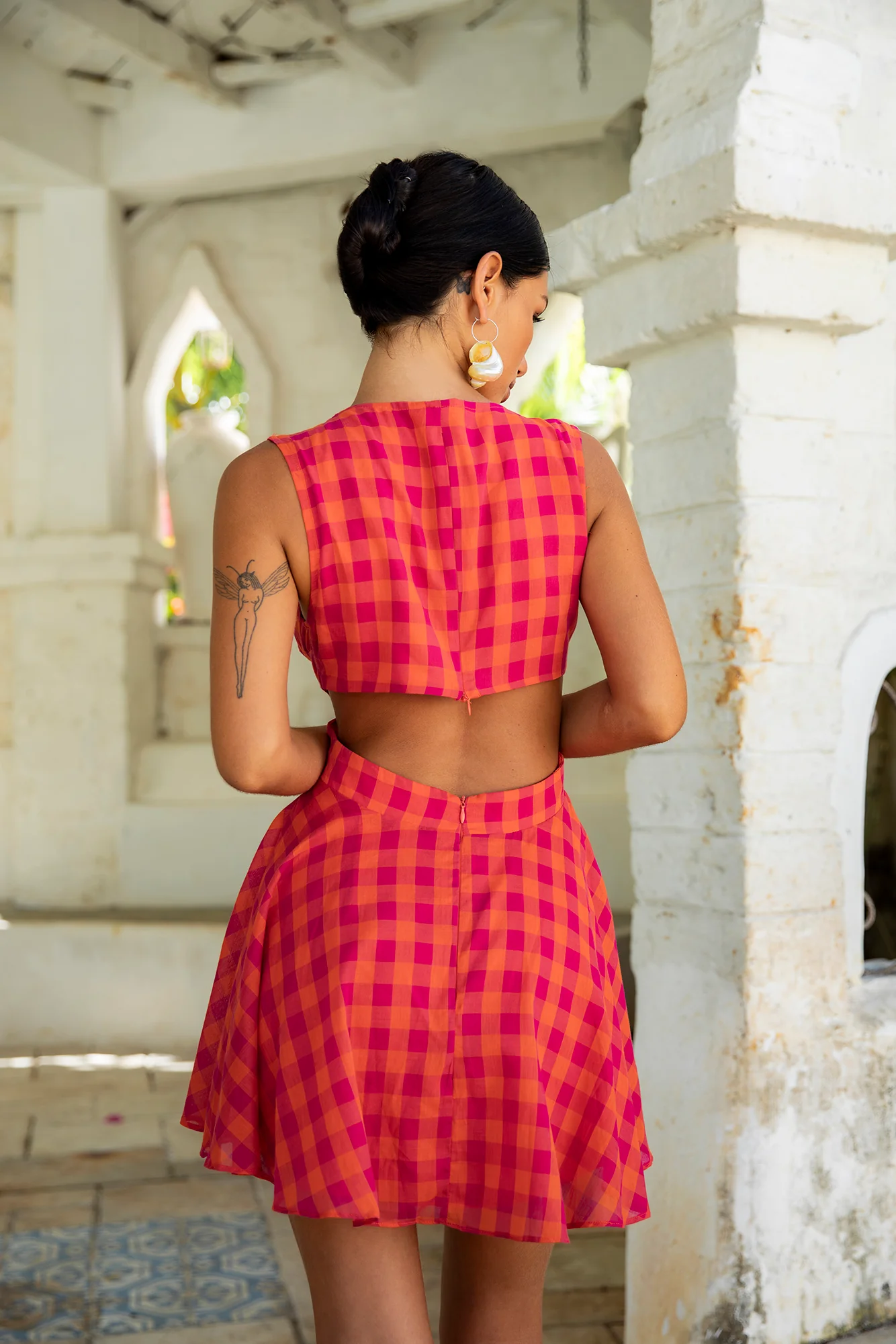 Peppamayo Sunset Picnic Mini Dress Pink