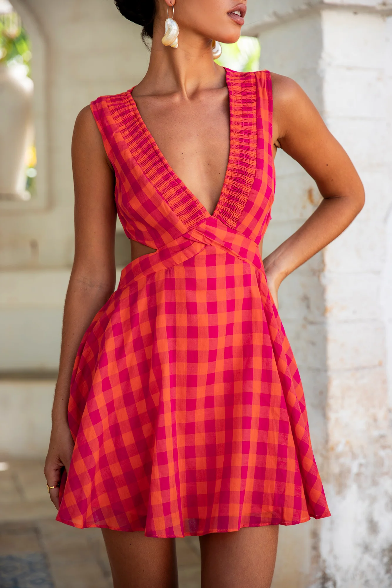 Peppamayo Sunset Picnic Mini Dress Pink