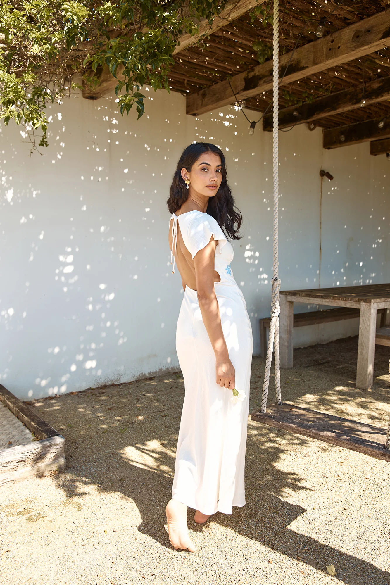 Sweetest Dreams Linen Maxi Dress White