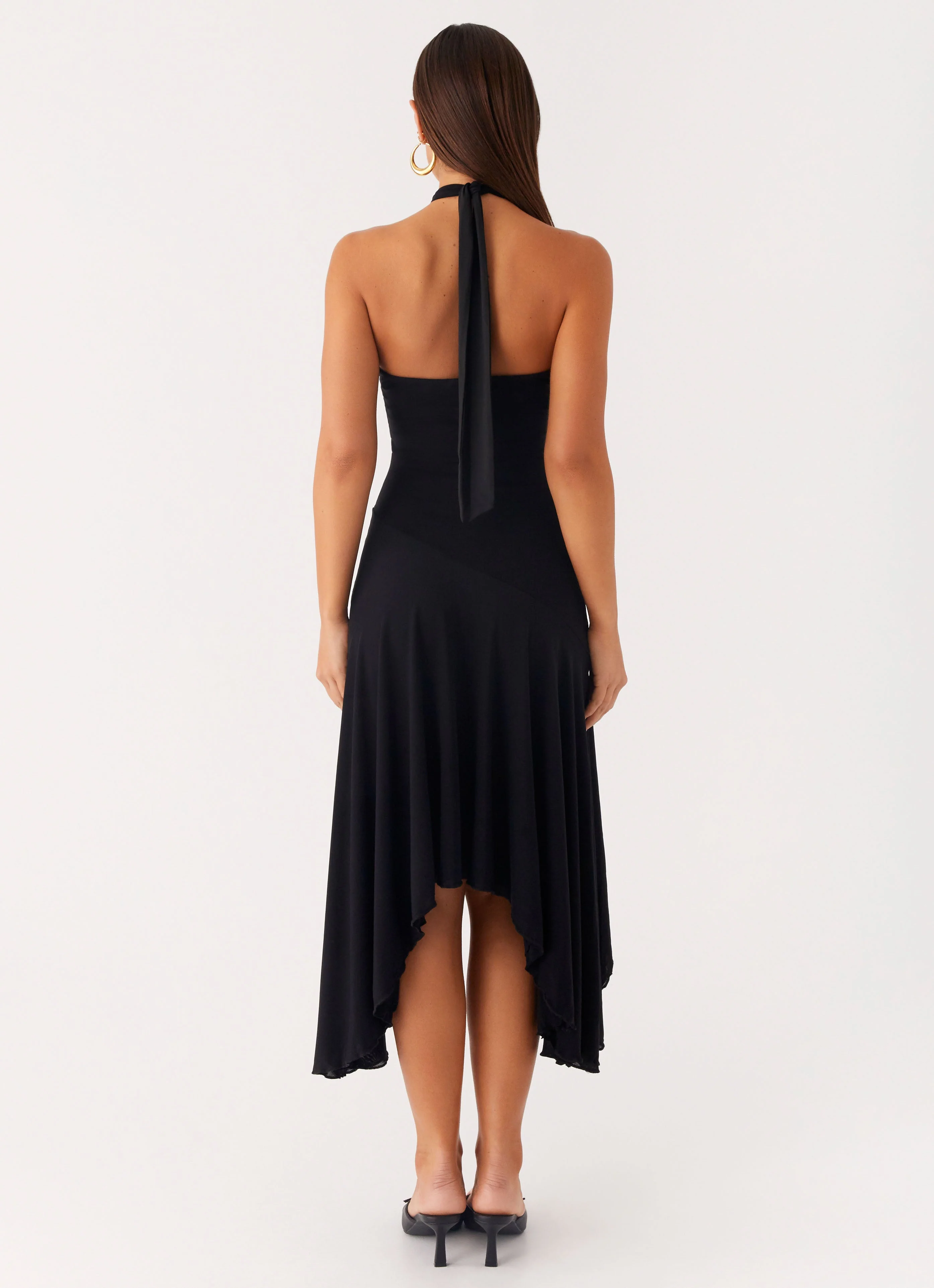 Velvet Sky Midi Dress - Black
