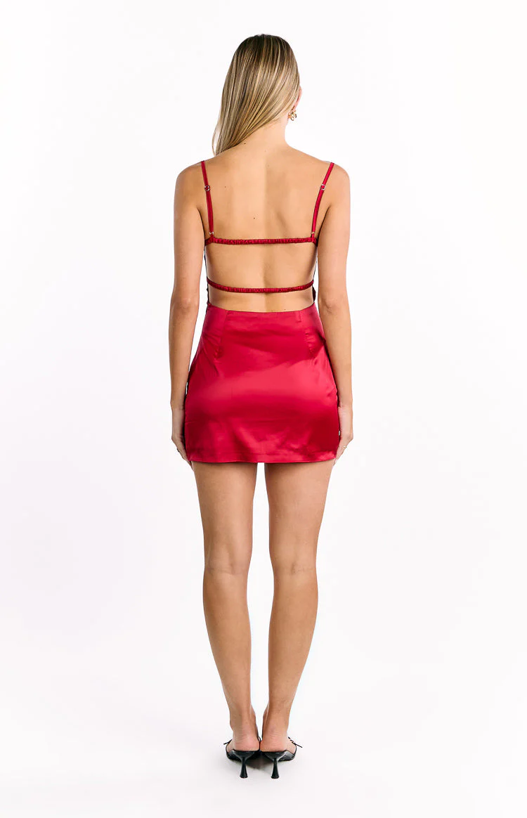 Trouble Wine Mini Dress