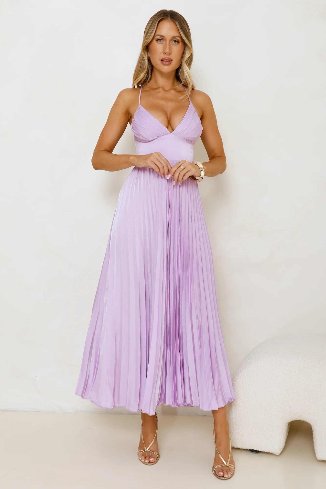 Exclusive Invite Satin Maxi Dress Lilac
