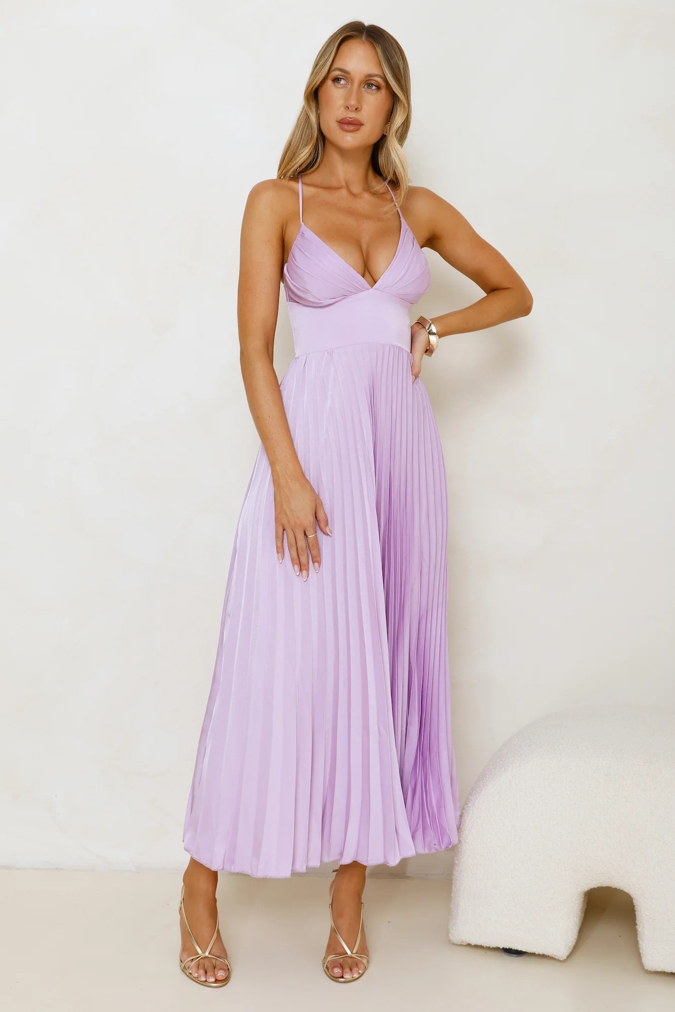 Exclusive Invite Satin Maxi Dress Lilac