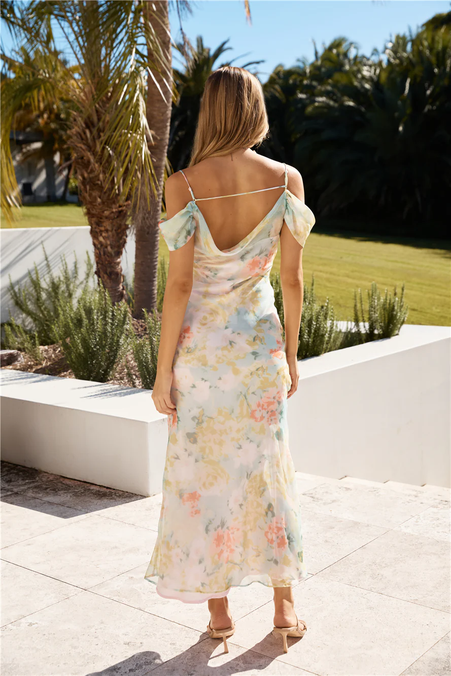 Coloured Canvas Maxi Dress Green