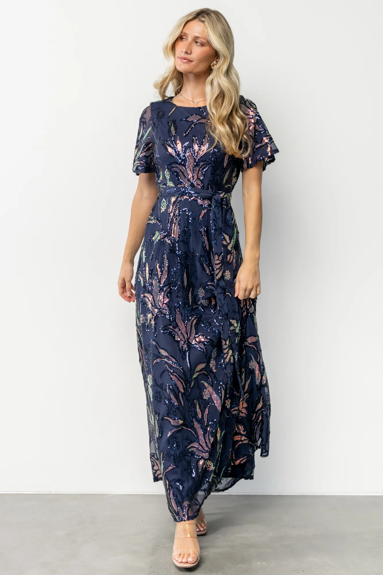 Muse Sequin Maxi Dress | Dark Blue Multi