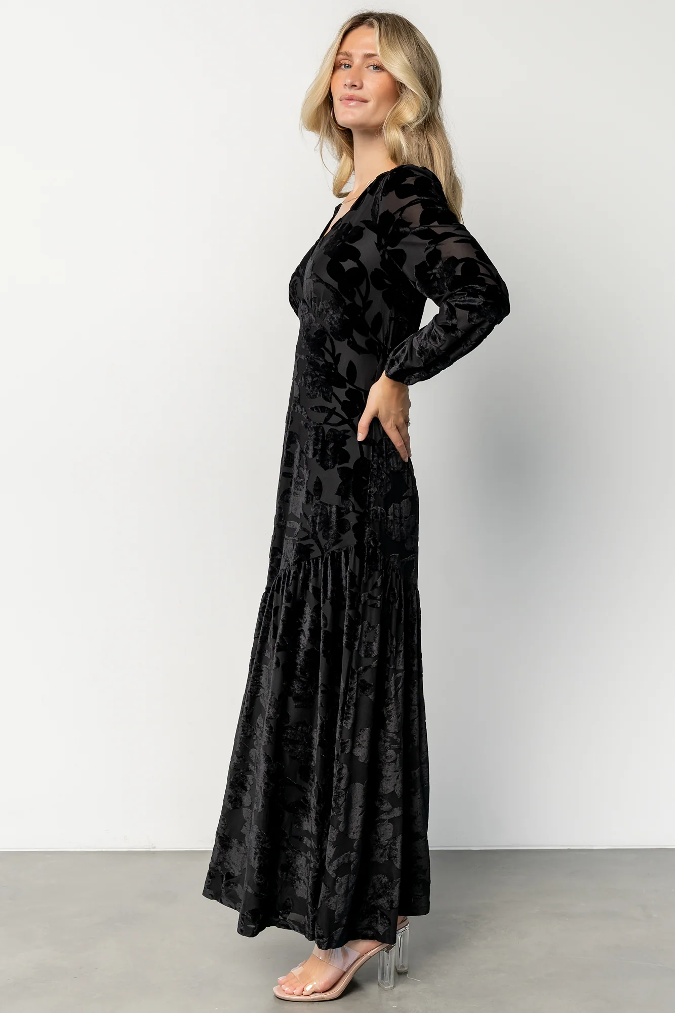 Vienna Velvet Maxi Dress | Black