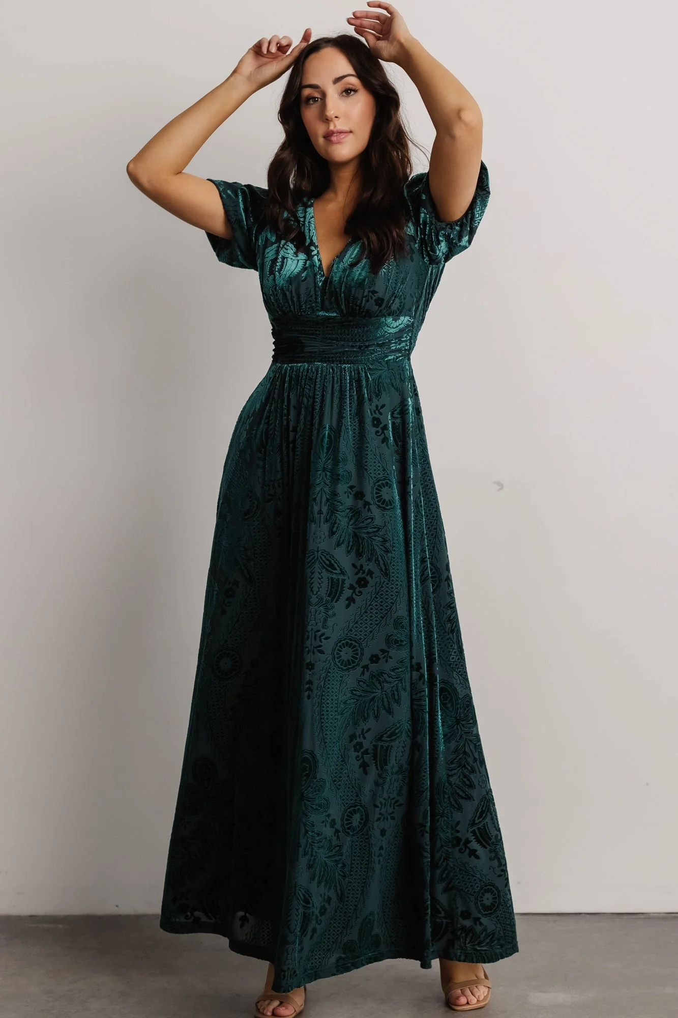 Leslie Velvet Maxi Dress | Emerald
