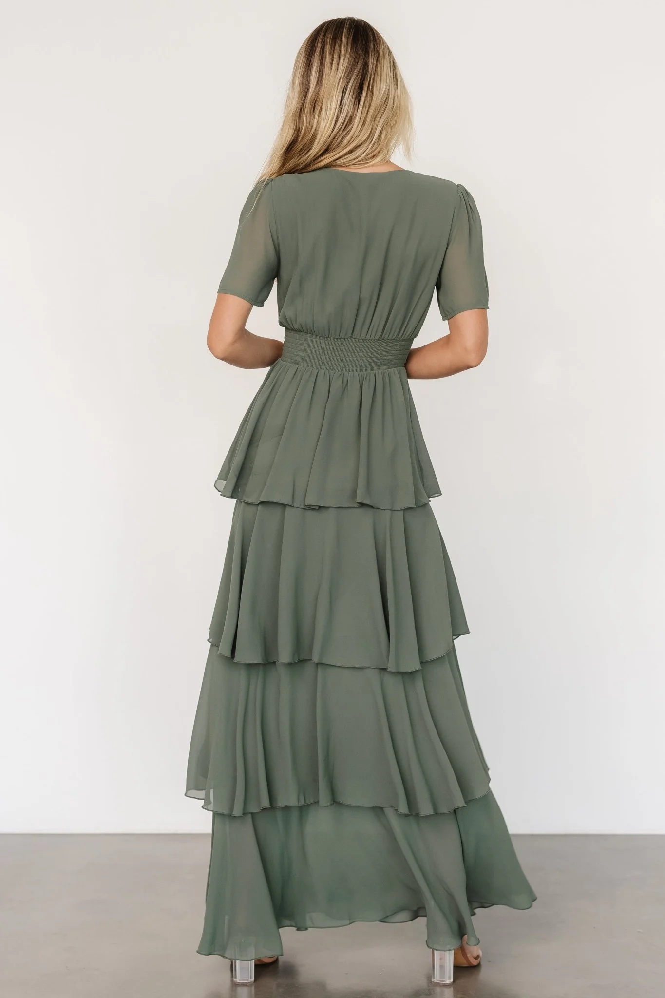 Montaigne Ruffle Maxi Dress | Dark Sage