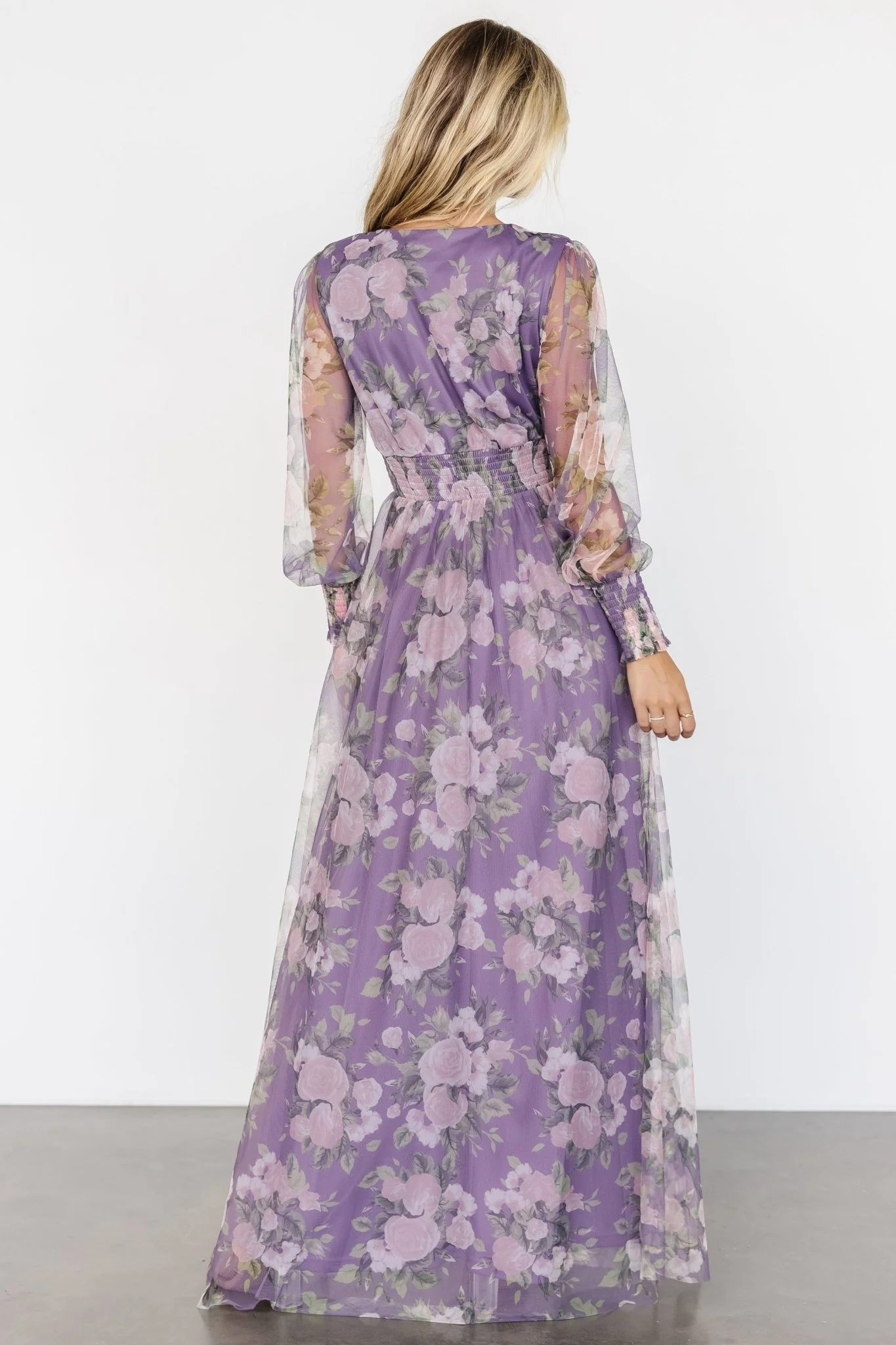 Layla Tulle Maxi Dress | Lavender + Blush Floral