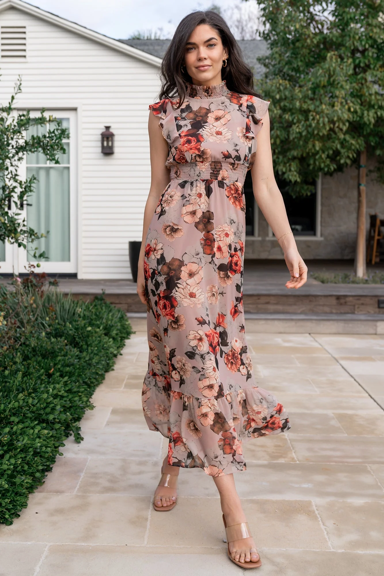 Kearny Ruffle Maxi Dress | Blush + Vintage Floral