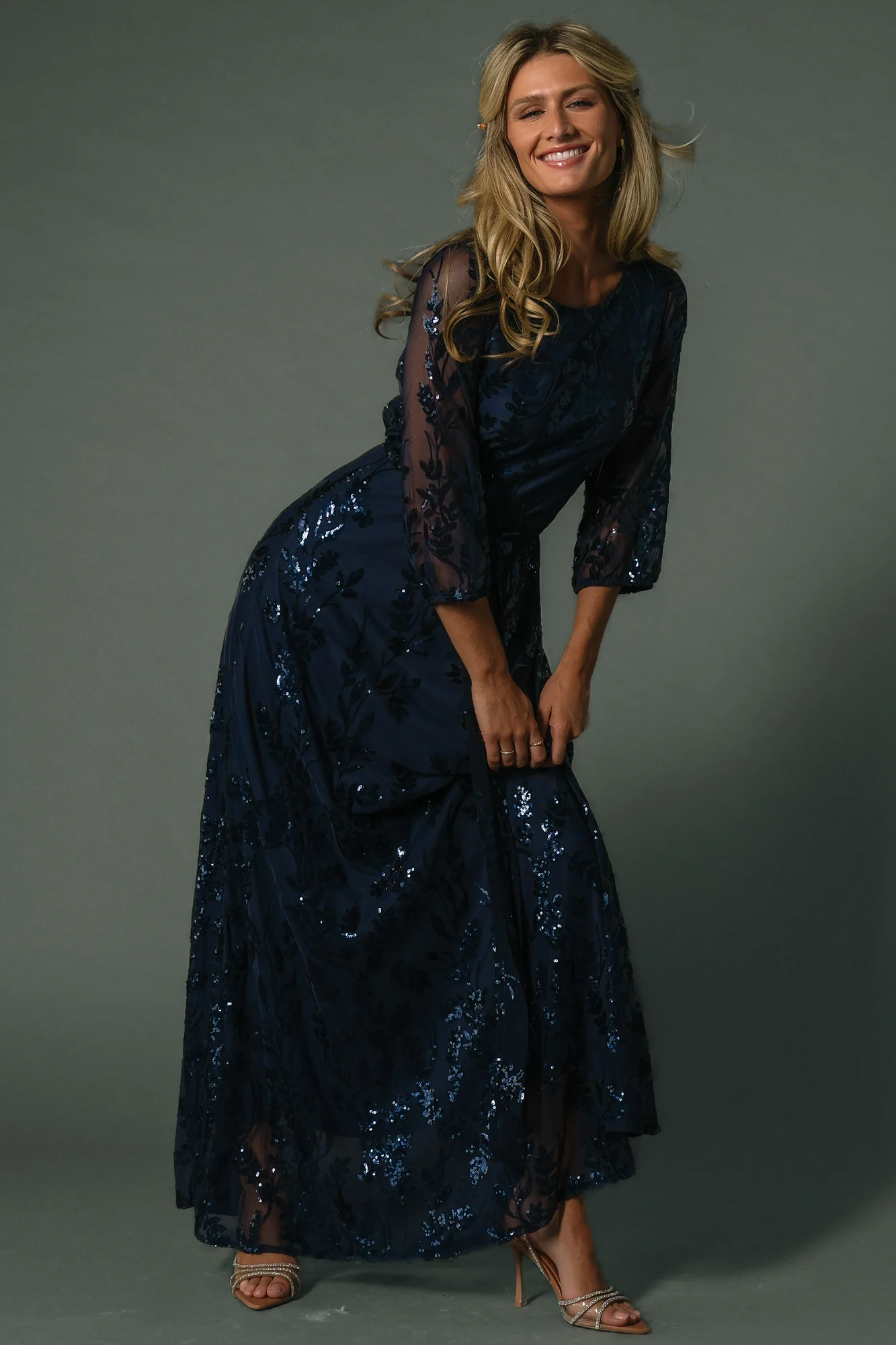 Destiny Sequin Maxi Dress | Navy