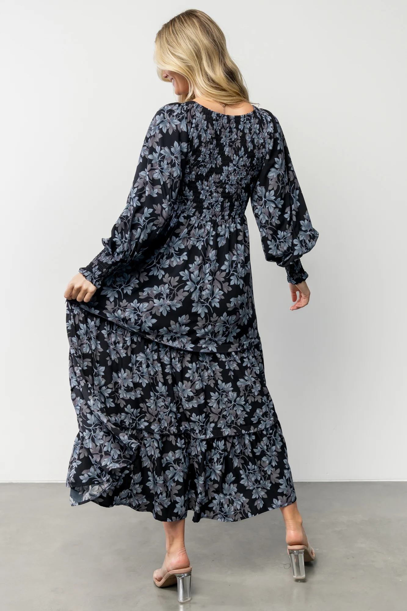 Rayna Smocked Dress | Midnight + Blue Floral