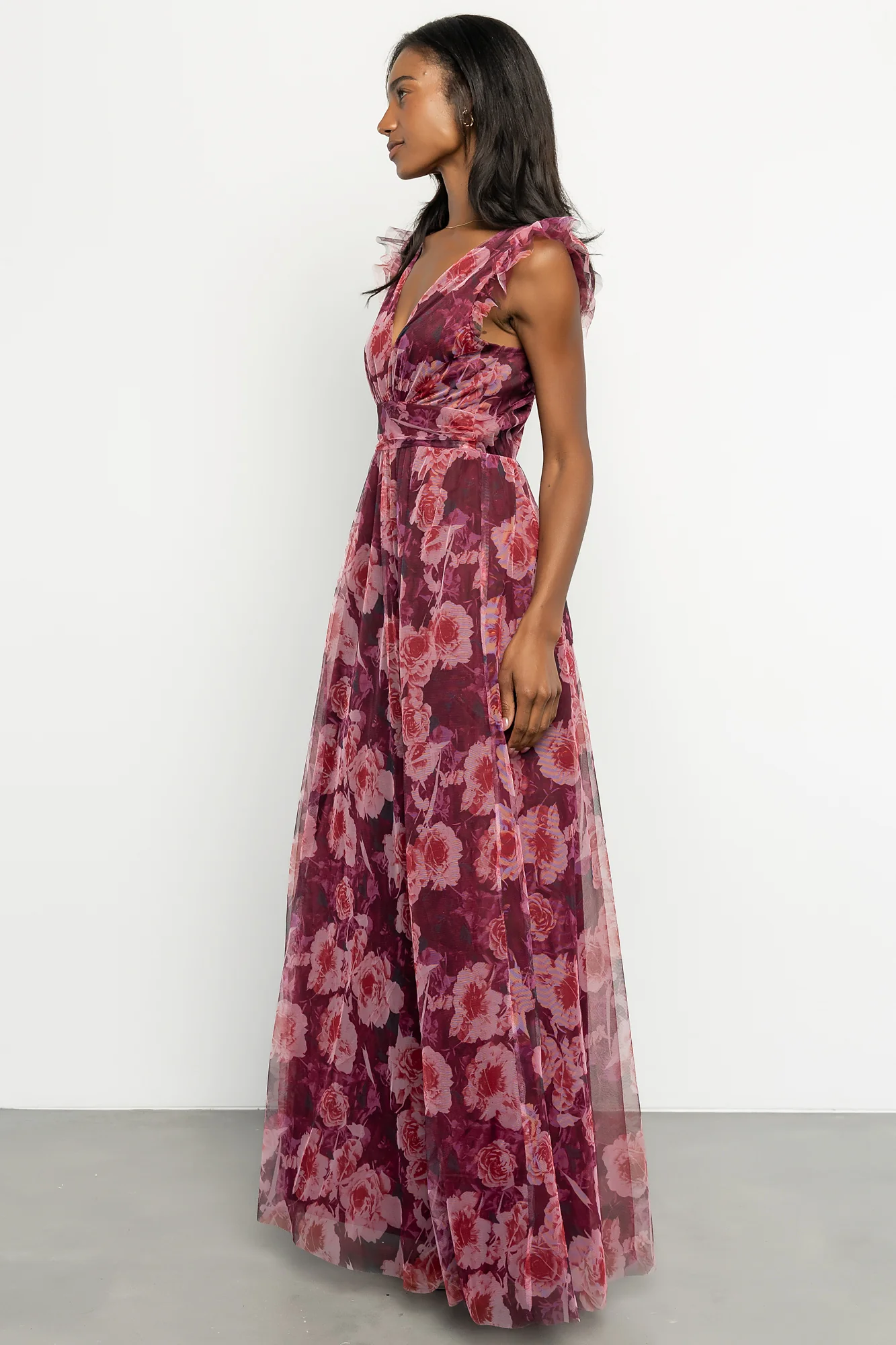 Adelyn Maxi Dress | Wine Floral