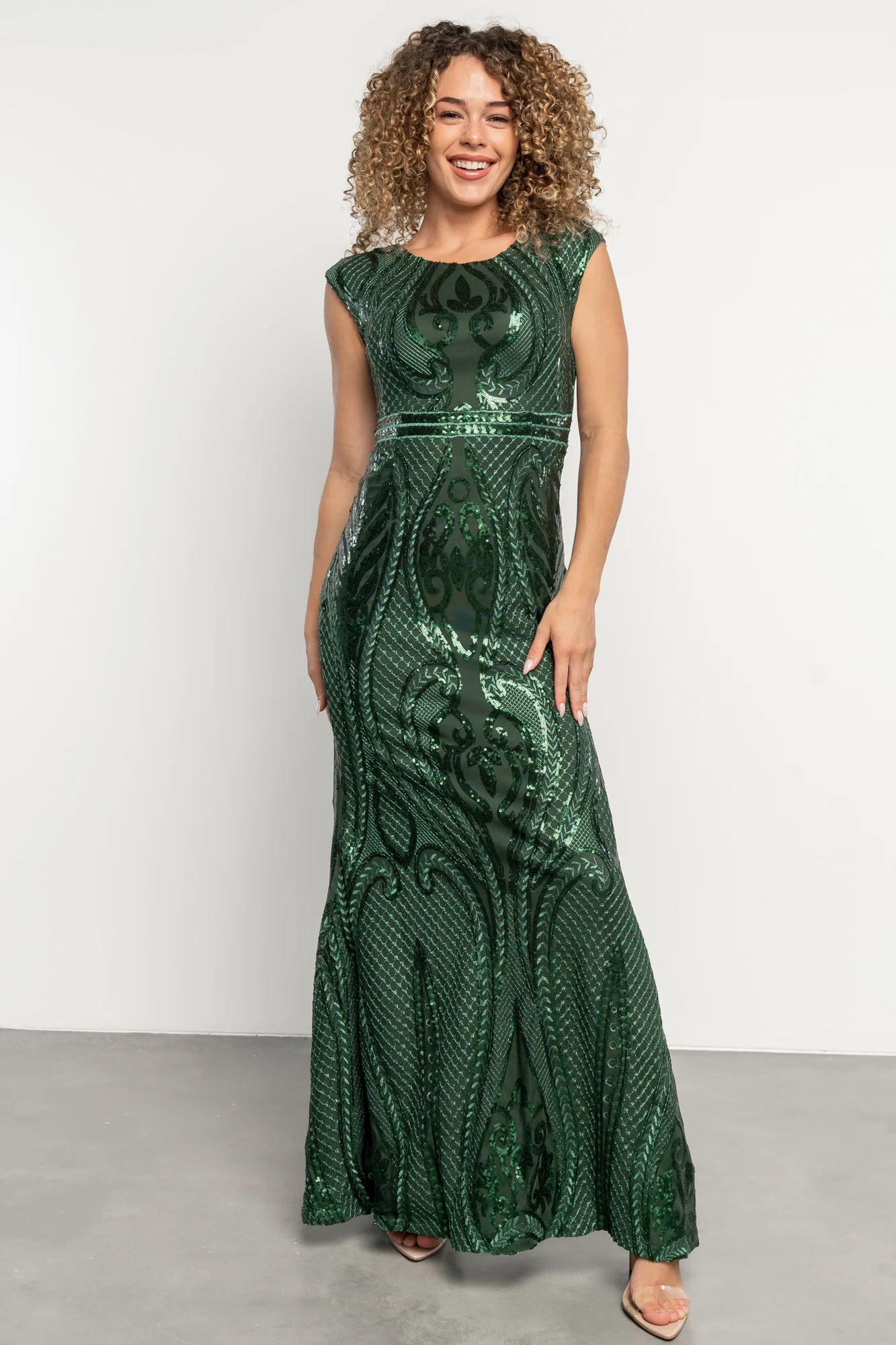 Alessia Sequin Gown | Green