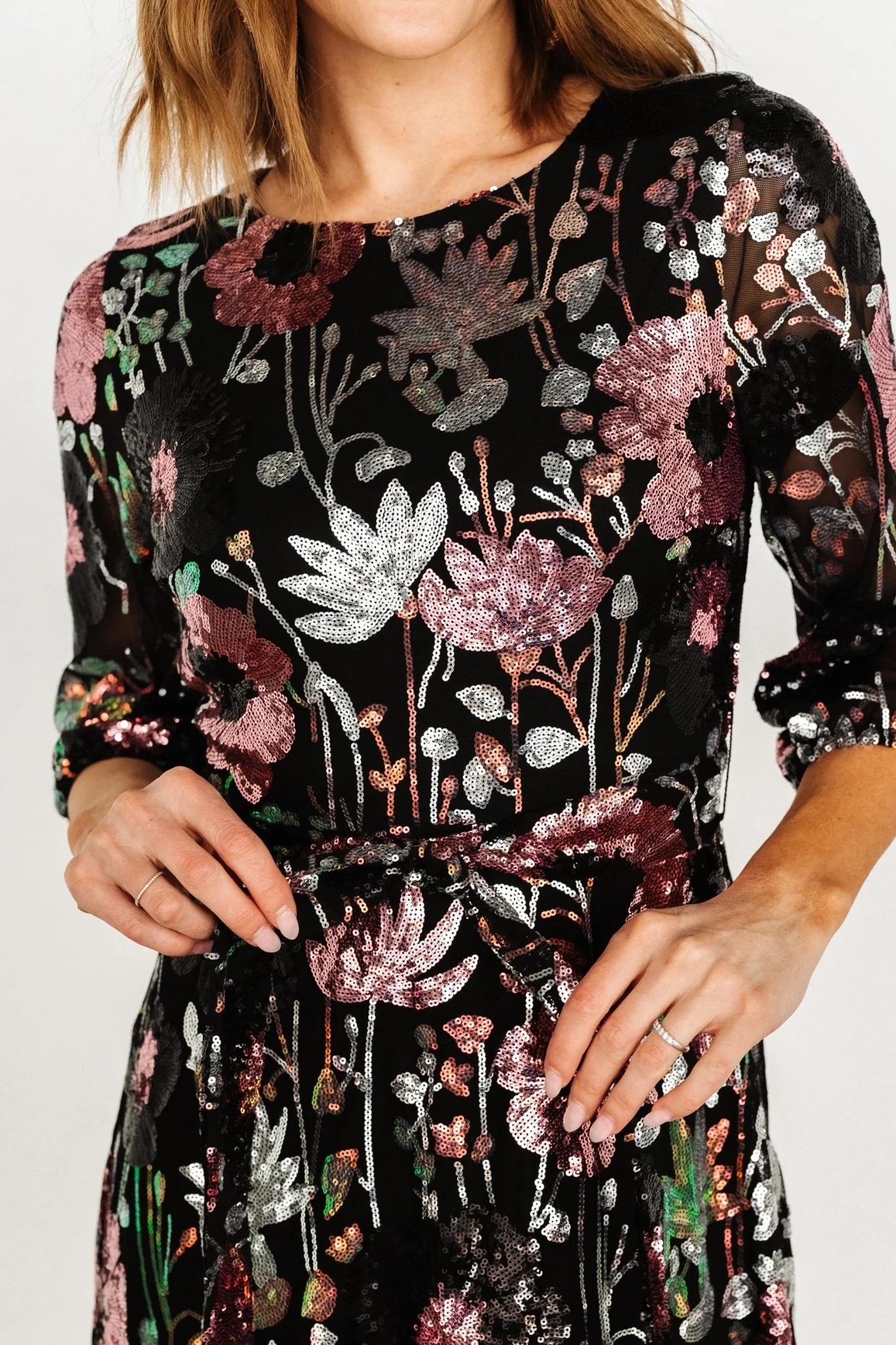 Destiny Sequin Maxi Dress | Black Multi