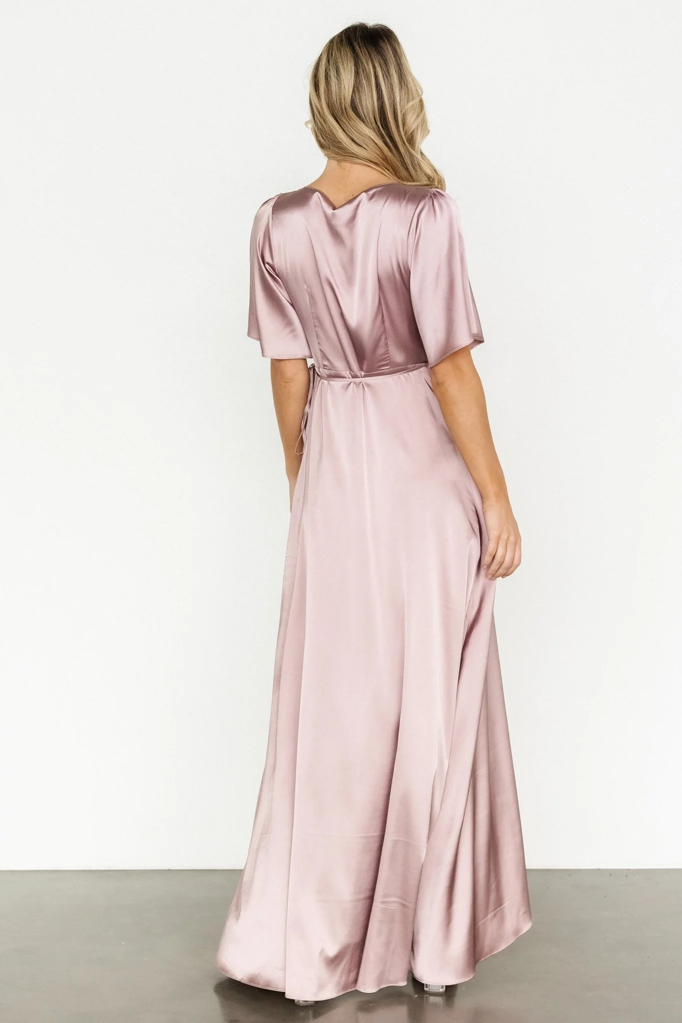 Vara Satin Maxi Wrap Dress | Lilac