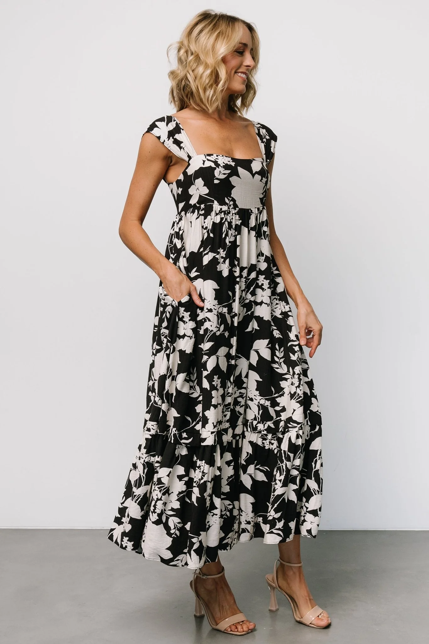 Aita Maxi Dress | Black + Ivory Floral