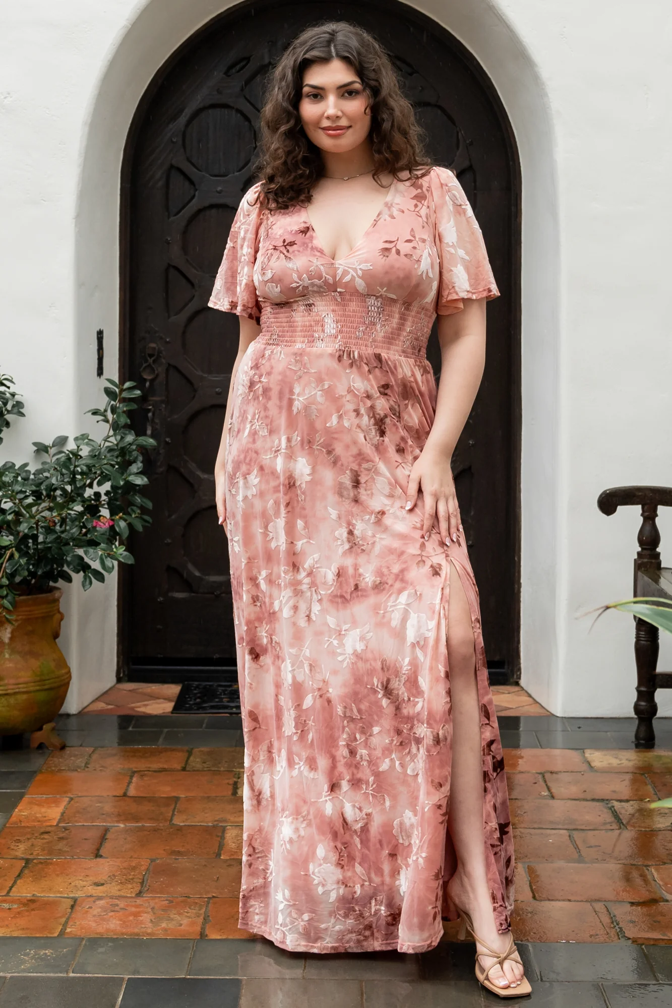 Veronica Velvet Maxi Dress | Blush
