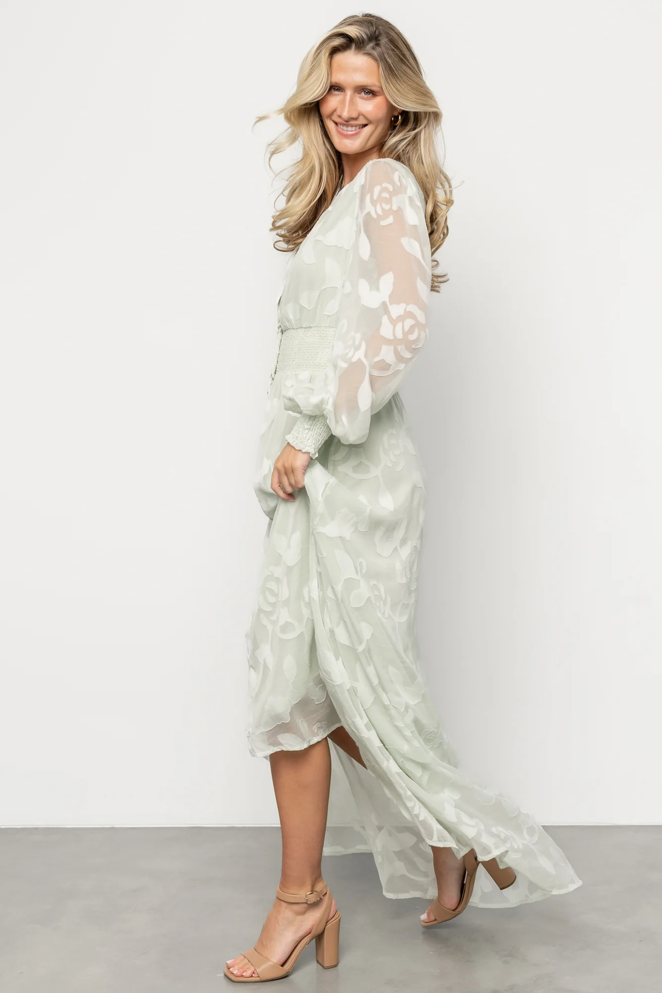 Daniella High Low Maxi Dress | Light Sage