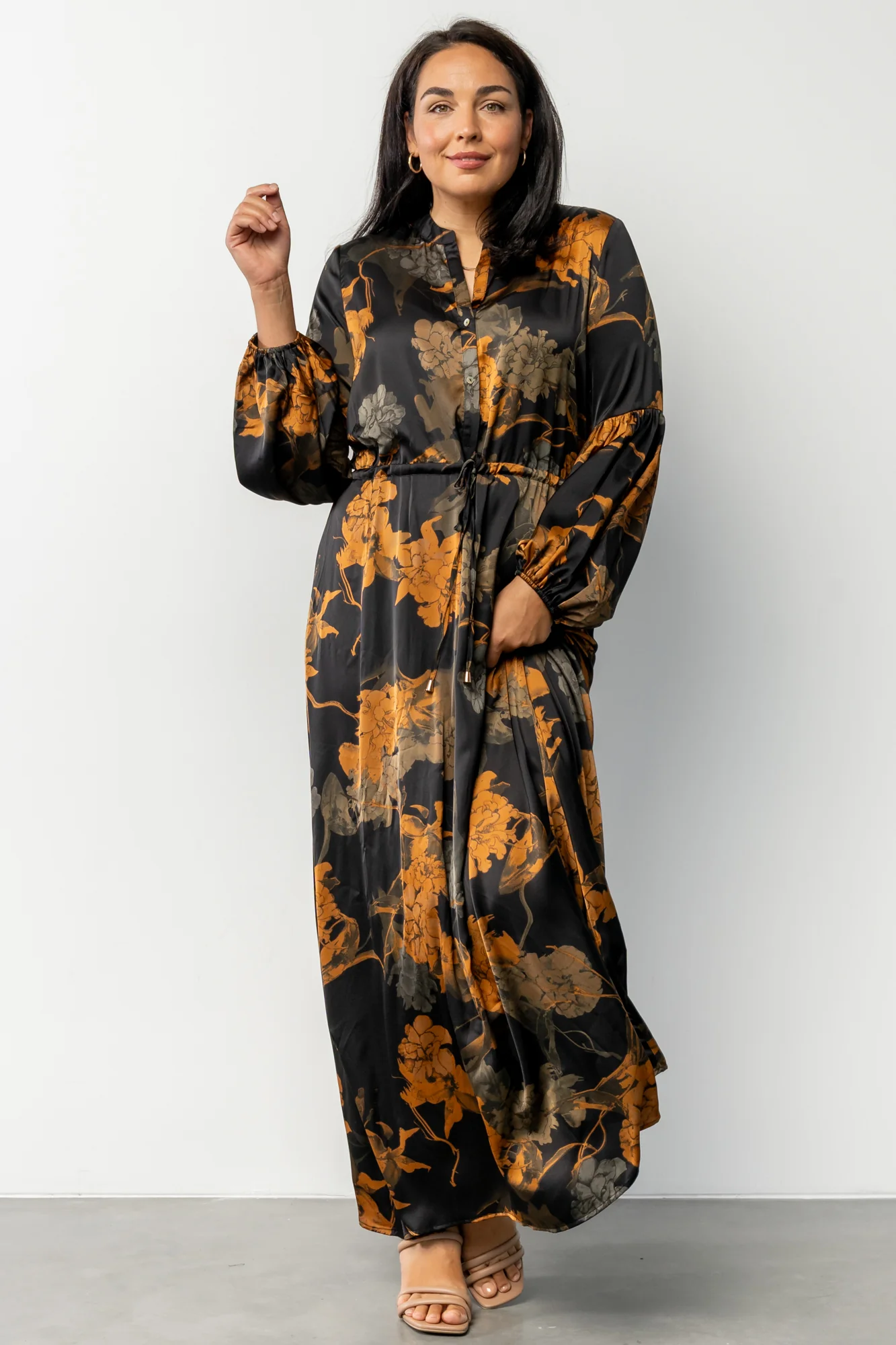 Helen Maxi Dress | Black + Gold