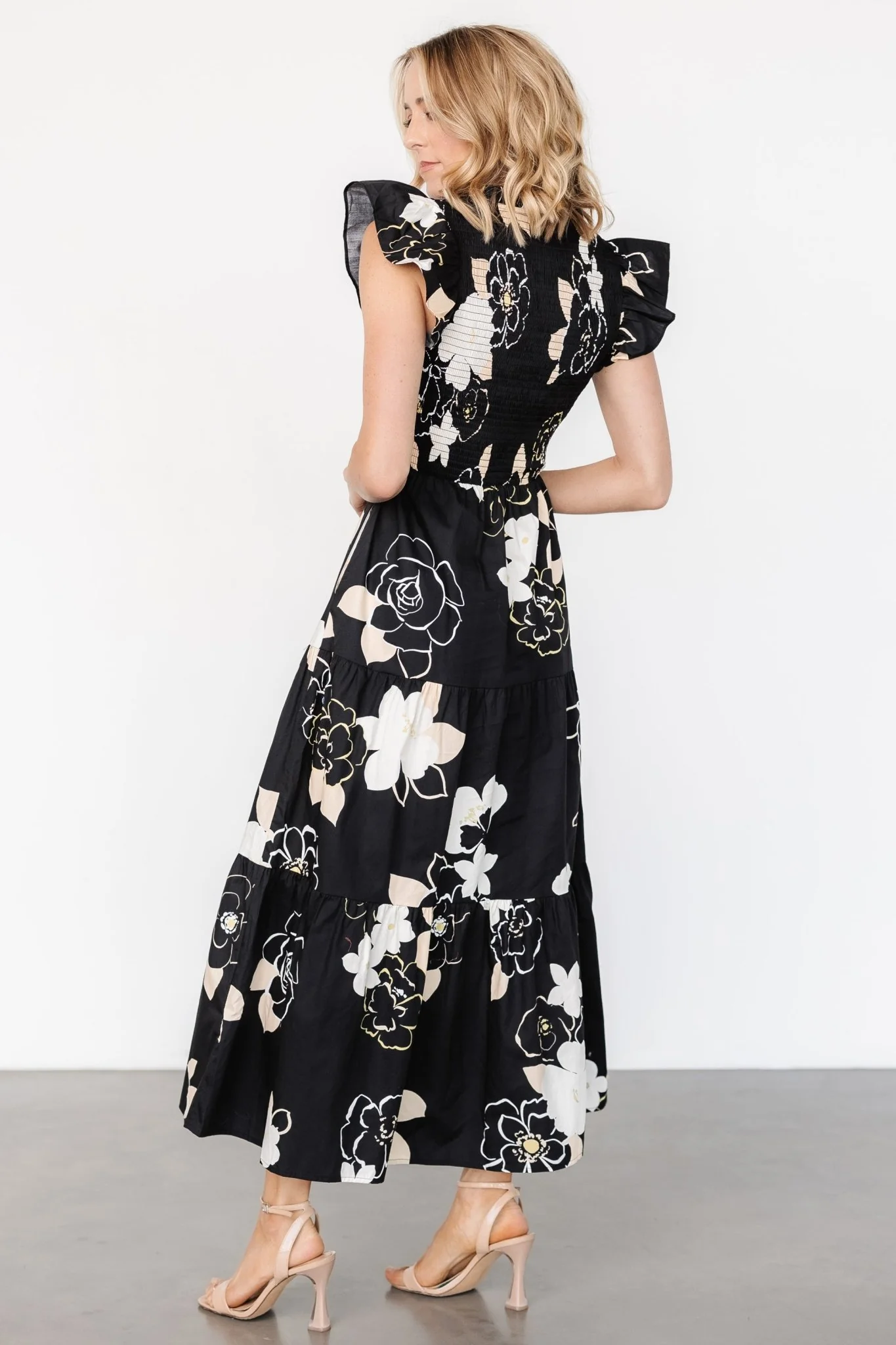 Ranchero Smocked Maxi Dress | Black Print