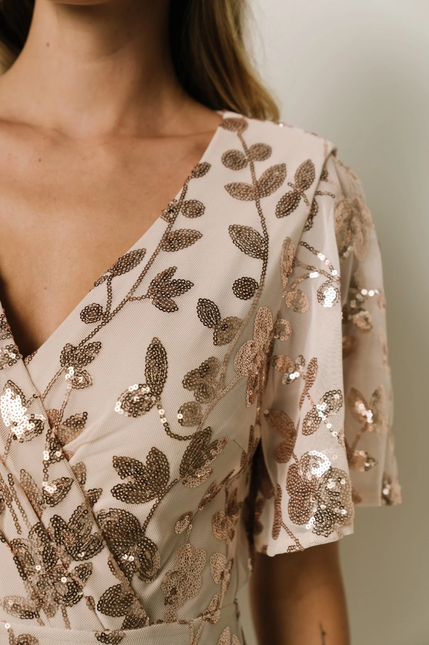 Esme Sequin Dress | Rose Gold