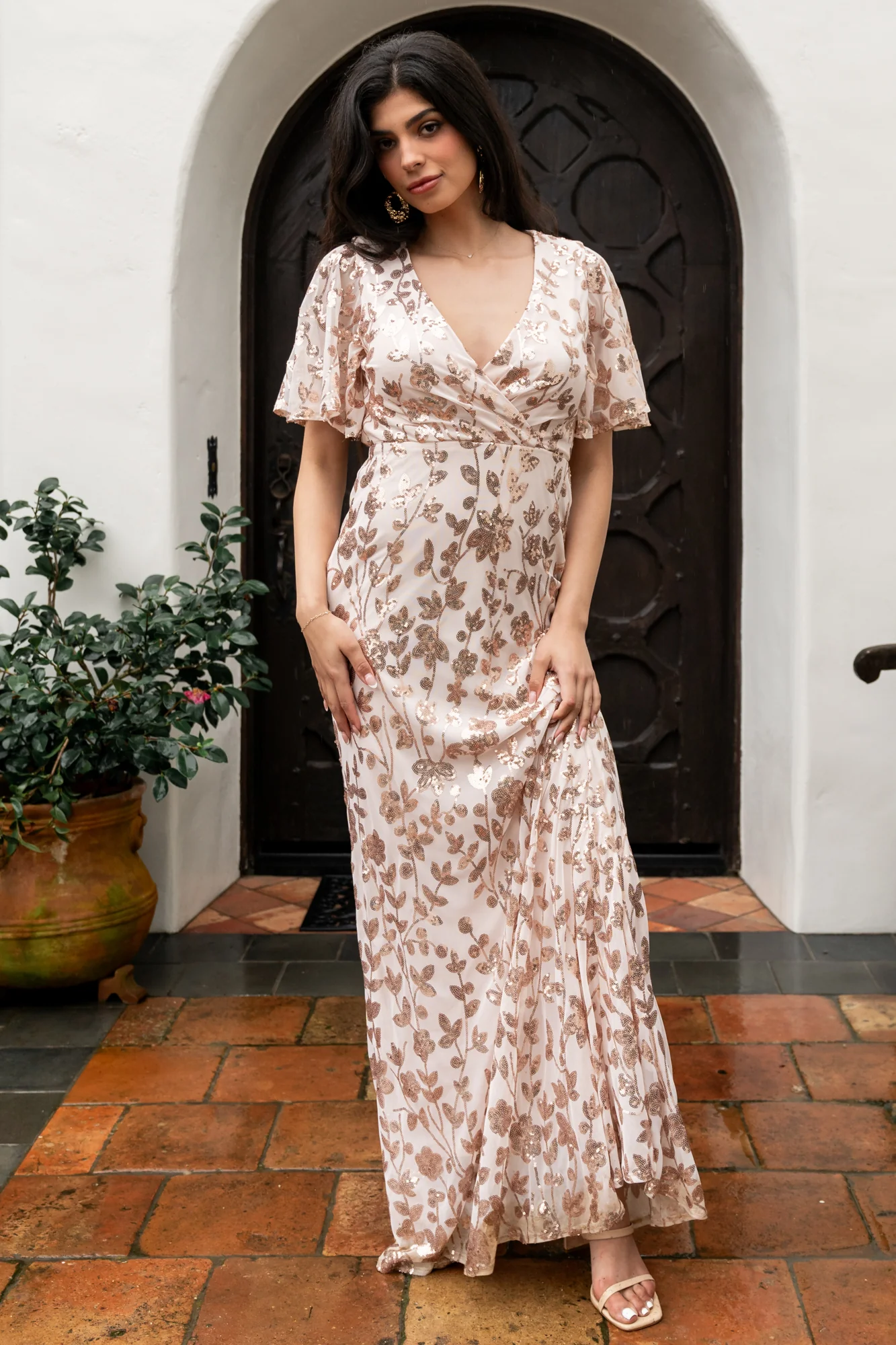 Esme Sequin Dress | Rose Gold
