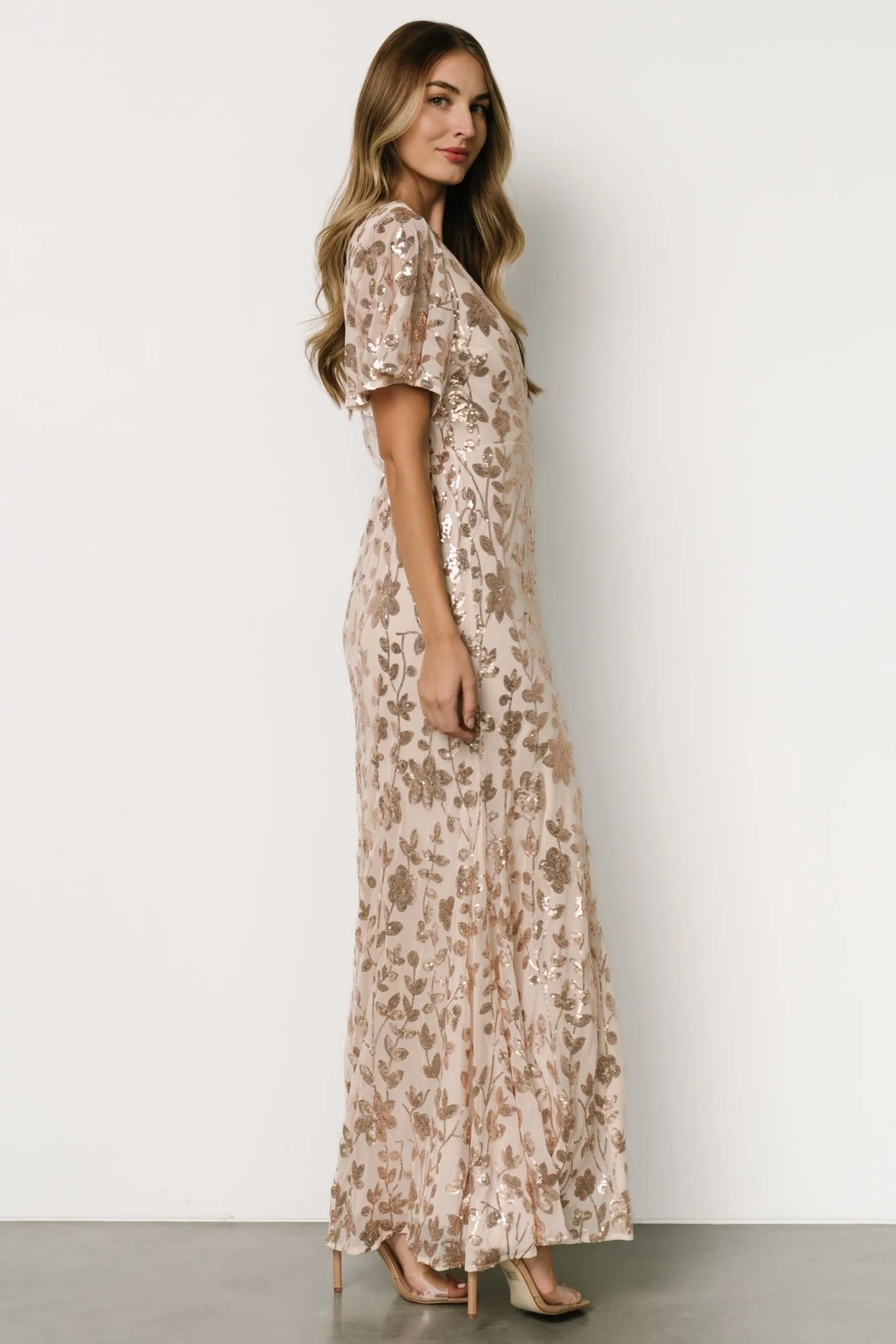 Esme Sequin Dress | Rose Gold