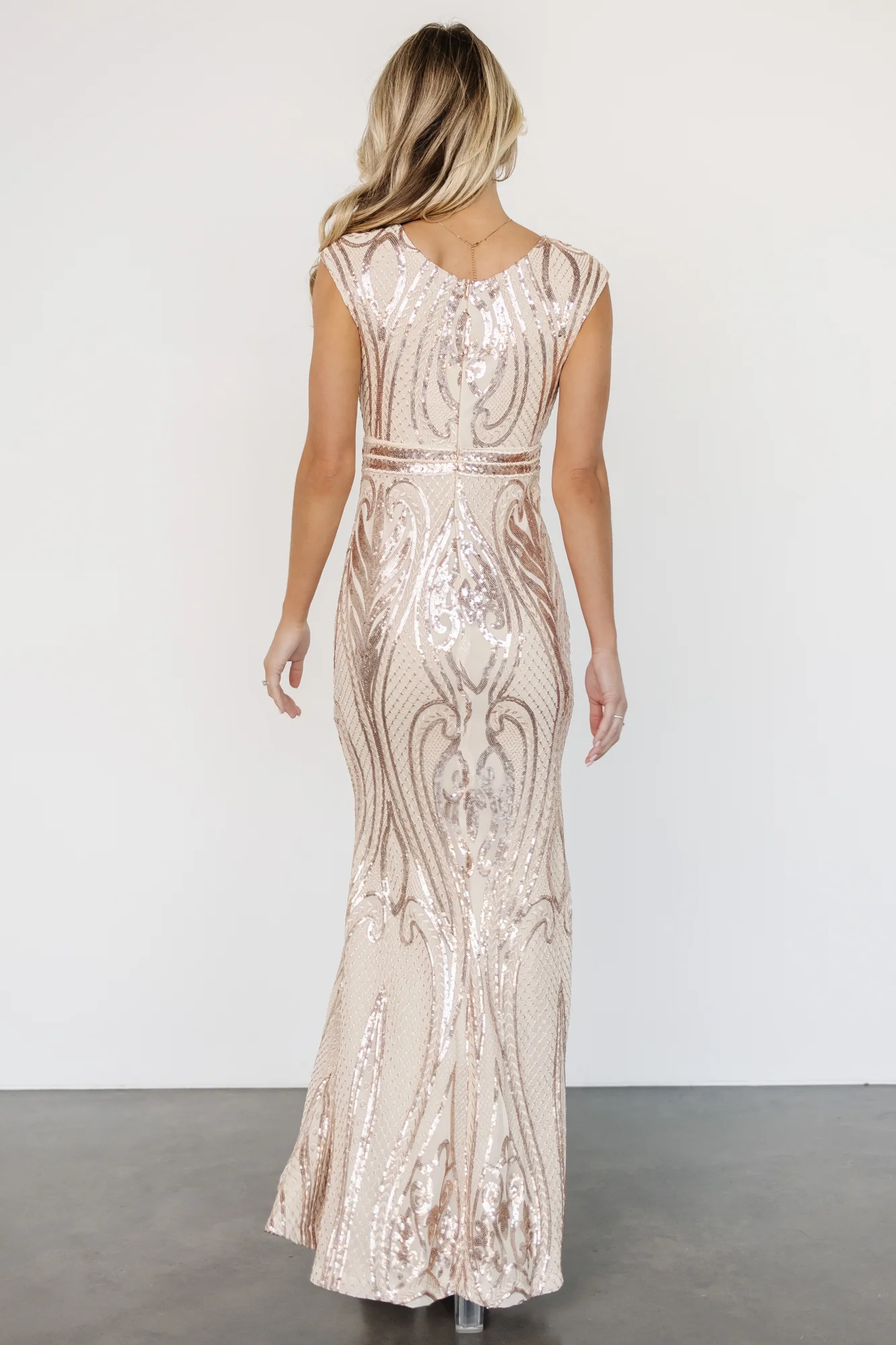 Alessia Sequin Gown | Champagne