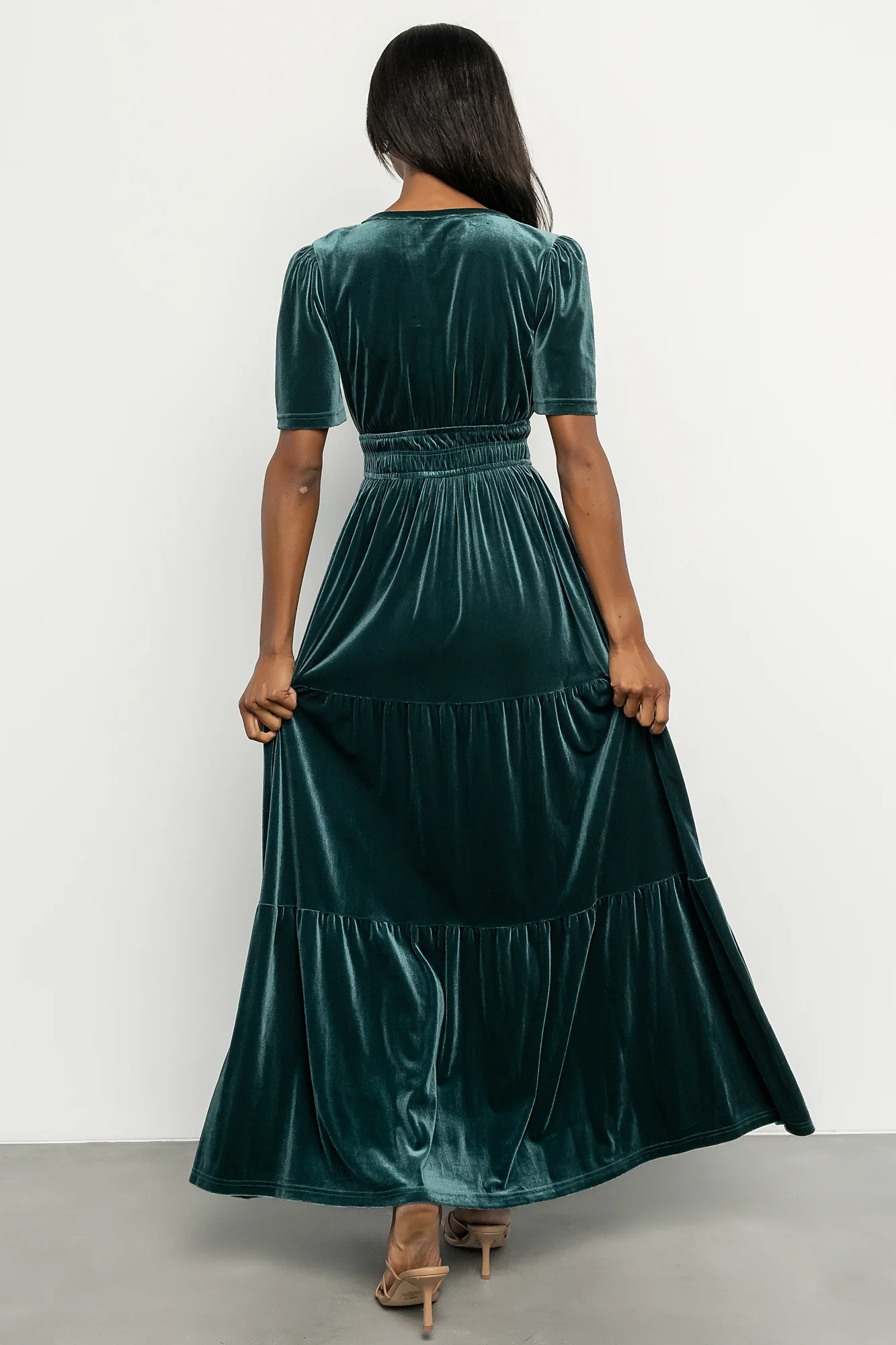 Artemis Velvet Maxi Dress | Deep Lagoon