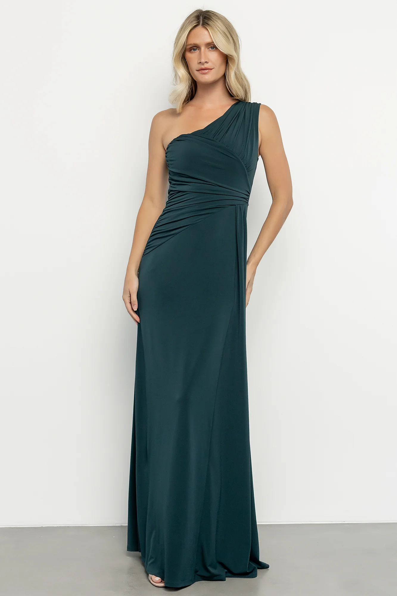 Adrianna One Shoulder Gown | Deep Topaz